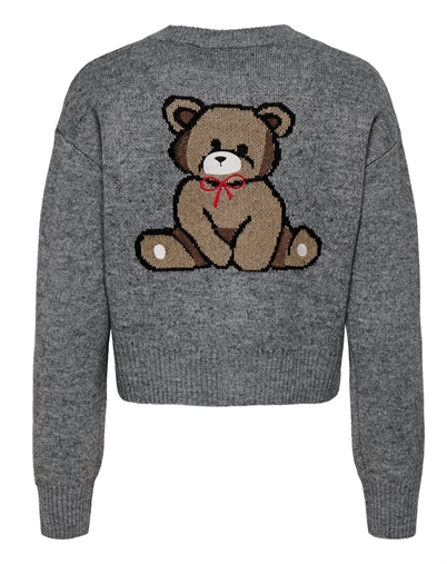 Only - ONLTeddy LS Cardigan Strik - Medium Grey Melange